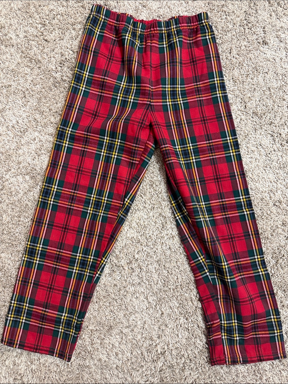 Place PJ Kids Red Plaid Pull-On Pants Size 7/8